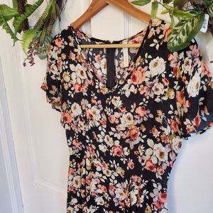 Primi Black Floral Dress M